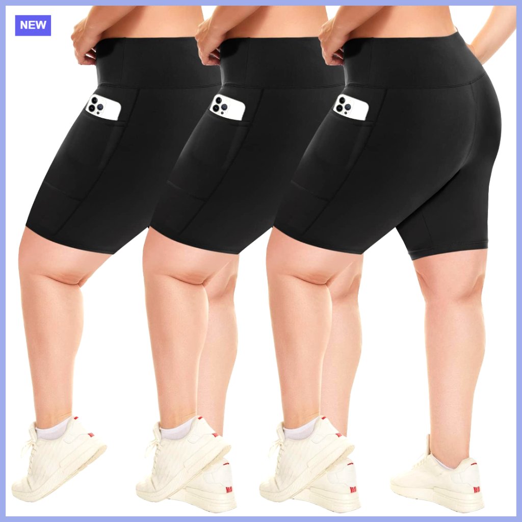 High Waist Tummy Control Biker Shorts With Pockets For Yoga